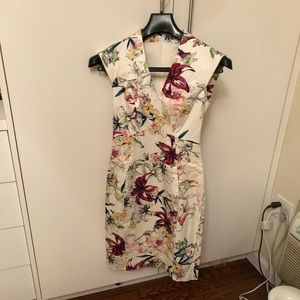 REISS fitted flower dress